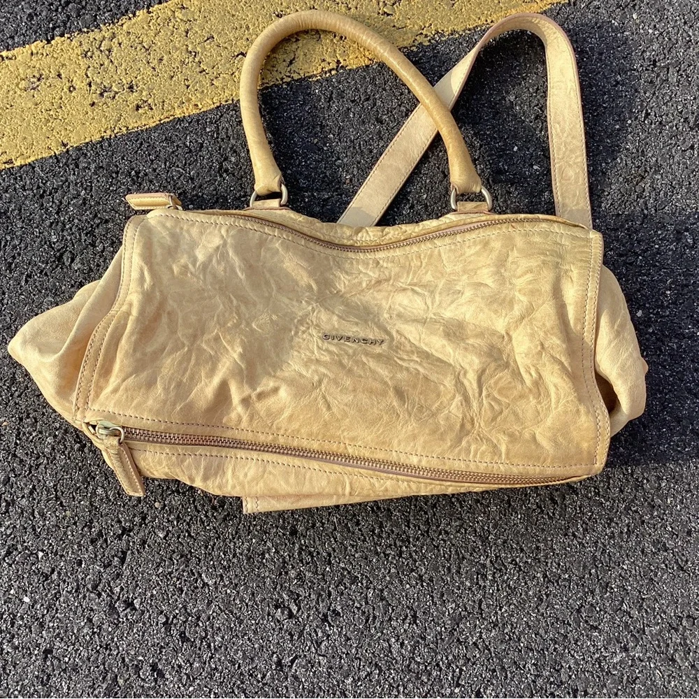 Givenchy Black and Tan Canvas Backpack with Leather Trim